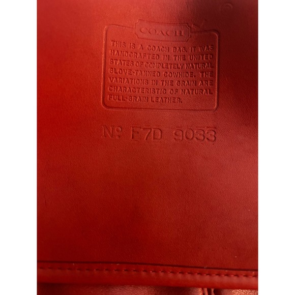 Vintage Coach Red Leather Hobo Shoulder Bag Purse Handbag Style 9033 (834) - Picture 3 of 8